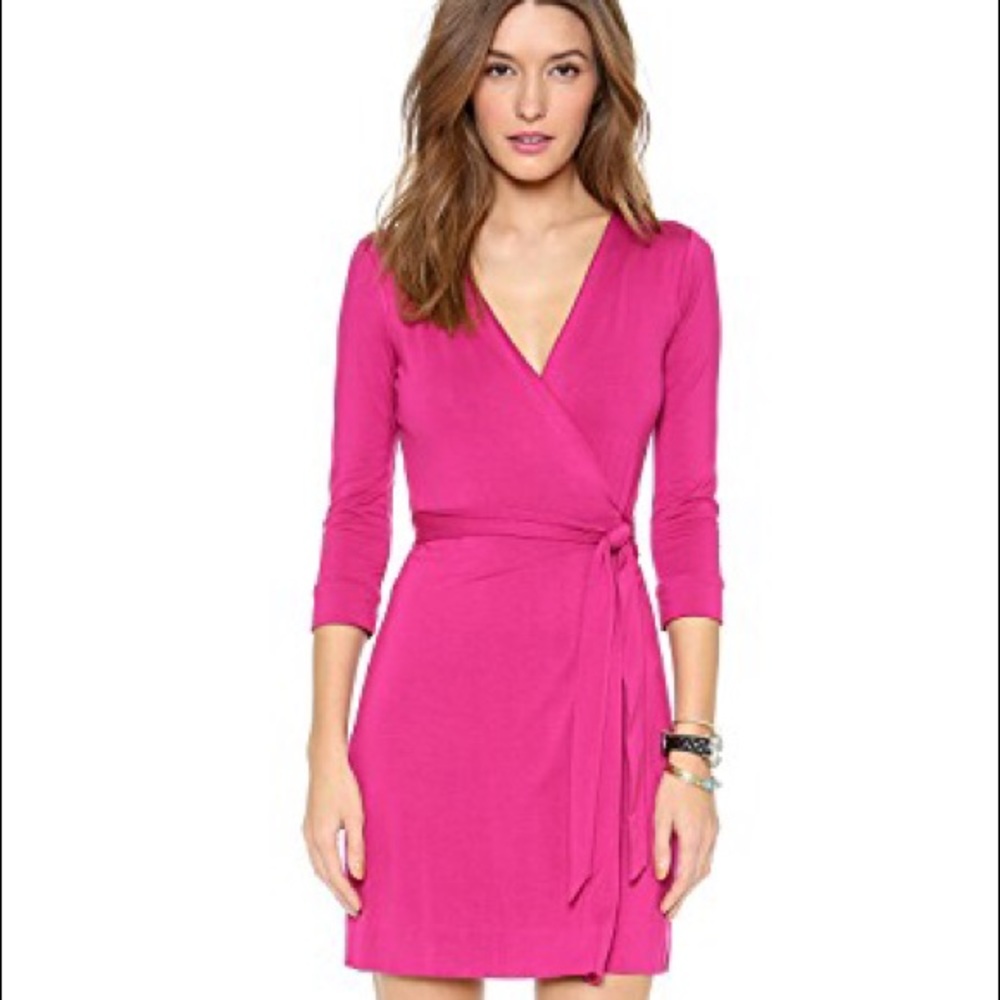 Hot Pink DVF Julian Wrap Dress
